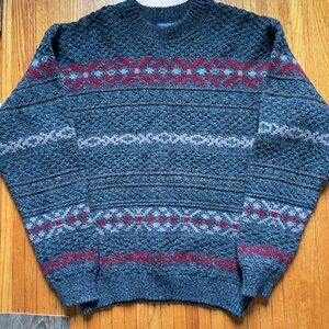 Pendleton Men's Blue and Red Crewneck Sweater